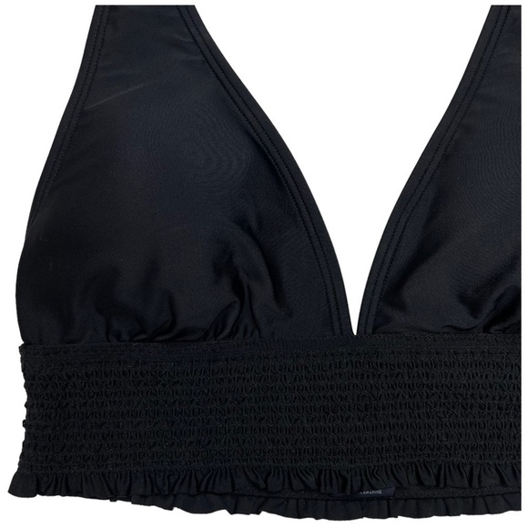 Tommy Hilfiger Black Smocked Halter Bikini Womens Swim Top Size Small - Picture 6 of 11